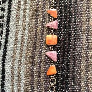 Sterling silver and oyster shell bracelet